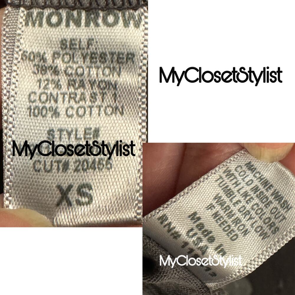 Shopbop Monrow Long Sleeve Black Camo Athleisure Top! Near New Mixed Media XS-S - Picture 7 of 8